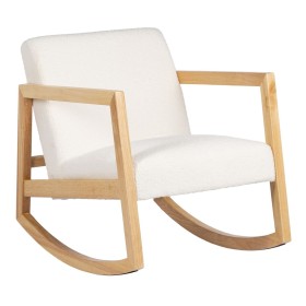 Rocking Chair White Natural Rubber wood Fabric 60 x 83 x 72 cm by BigBuy Home, Chairs - Ref: S8803400, Price: 214,00 €, Disco...