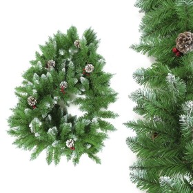 Guirnalda de Navidad PVC Verde Natural Piñas 270 x 28 x 14 cm de BigBuy Christmas, Navidad - Ref: S8803432, Precio: 27,00 €, ...