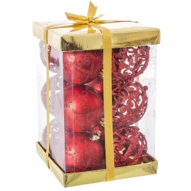 Weihnachtsbaumkugeln Rot Kunststoff 6 x 6 x 6 cm (12 Stück) von BigBuy Christmas, Weihnachten - Ref: S8803465, Preis: 7,03 €,...