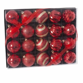 Boules de Noël Rouge Plastique 6 x 6 x 6 cm (20 Unités) de BigBuy Christmas, Noël - Réf : S8803485, Prix : 9,45 €, Remise : %