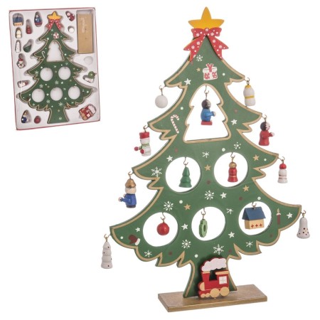 Décorations de Noël Multicouleur Bois MDF Sapin de Noël 26 cm | Tienda24 - Global Online Shop Tienda24.eu