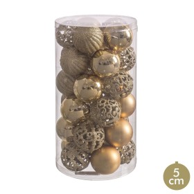 Boules de Noël Doré Plastique 5 x 5 x 5 cm (30 Unités) de BigBuy Christmas, Noël - Réf : S8803553, Prix : 10,26 €, Remise : %