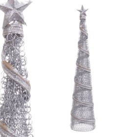 Adorno Navideño Plata Metal Cónico 10 x 10 x 50 cm de BigBuy Christmas, Navidad - Ref: S8803554, Precio: 11,48 €, Descuento: %