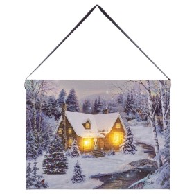 Cadre Noël Multicouleur Bois Toile 20 x 15 x 1,8 cm de BigBuy Christmas, Noël - Réf : S8803566, Prix : 7,74 €, Remise : %