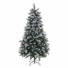 Árvore de Natal Branco Vermelho Verde PVC Metal Polietileno Nevado 210 cm de BigBuy Christmas, Natal - Ref: S8803587, Preço: ...