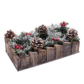 Bougeoirs de Noël Blanc Rouge Vert Naturel Bois Verre Plastique 30 x 15 cm de BigBuy Christmas, Noël - Réf : S8803597, Prix :...