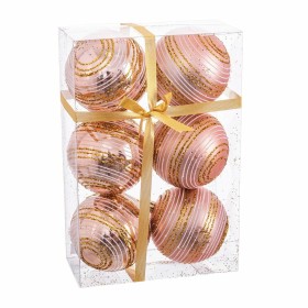 Bolas de Natal Cor de Rosa Plástico Espiral 8 x 8 x 8 cm (6 Unidades) de BigBuy Christmas, Natal - Ref: S8803598, Preço: 6,99...