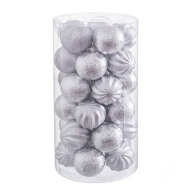 Christmas Baubles Silver Plastic 6 x 6 x 6 cm (30 Units) by BigBuy Christmas, Christmas - Ref: S8803602, Price: 9,45 €, Disco...