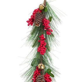 Ghirlanda di Natale Rosso Verde Plastica Ananas 140 cm di BigBuy Christmas, Natale - Rif: S8803668, Prezzo: 20,13 €, Sconto: %