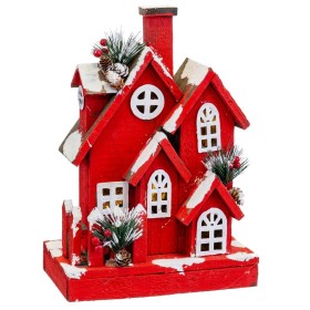 Weihnachtsschmuck Rot Holz Haus 24 x 13 x 33 cm von BigBuy Christmas, Weihnachten - Ref: S8803743, Preis: 27,75 €, Rabatt: %