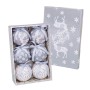 Boules de Noël Blanc Argenté Papier Polyfoam Cerf 7,5 x 7,5 x 7,5 cm (6 Unités) de BigBuy Christmas, Noël - Réf : S8803750, P...