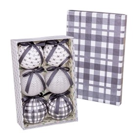 Boules de Noël Blanc Gris Papier Polyfoam 7,5 x 7,5 x 7,5 cm (6 Unités) de BigBuy Christmas, Noël - Réf : S8803751, Prix : 12...