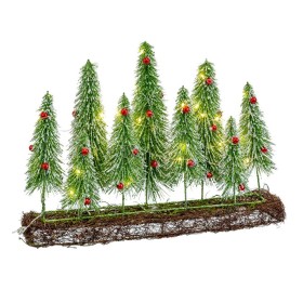 Figura Decorativa Branco Castanho Madeira Povoação 44 x 44,5 x 6 cm Natal | Tienda24 - Global Online Shop Tienda24.eu