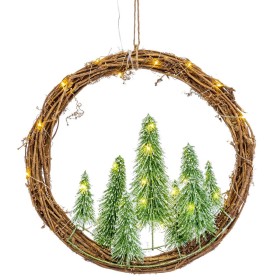 Couronne de Noël Marron Vert Plastique 46 x 10 x 46 cm de BigBuy Christmas, Noël - Réf : S8803757, Prix : 47,92 €, Remise : %