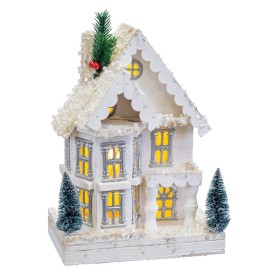 Adorno Natalício Branco Madeira Casa 23 x 14 x 32 cm de BigBuy Christmas, Natal - Ref: S8803759, Preço: 35,14 €, Desconto: %