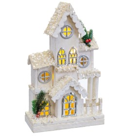 Adorno Natalício Branco Madeira Casa 24 x 11 x 39 cm de BigBuy Christmas, Natal - Ref: S8803760, Preço: 40,27 €, Desconto: %