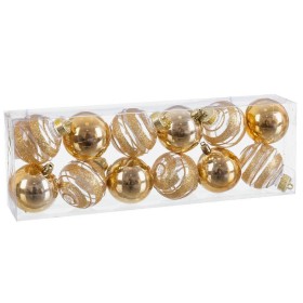 Boules de Noël Doré Plastique 6 x 6 x 6 cm (12 Unités) de BigBuy Christmas, Noël - Réf : S8803783, Prix : 6,05 €, Remise : %