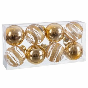 Boules de Noël Doré Plastique 8 x 8 x 8 cm (8 Unités) de BigBuy Christmas, Noël - Réf : S8803784, Prix : 7,74 €, Remise : %