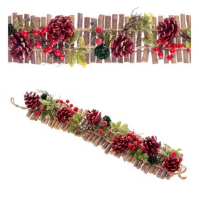 Aufhänger für Türen Weihnachten Rot Bunt Rattan Kunststoff Foam Ananas 50 x 10 x 6 cm von BigBuy Christmas, Weihnachten - Ref...