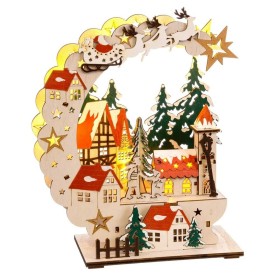 Figura Decorativa Natal Casa 10,2 x 30,2 x 40 cm Cerâmica | Tienda24 - Global Online Shop Tienda24.eu