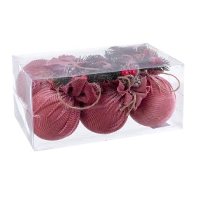 Palle di Natale Multicolore Rosa Vellutino Foam 6 x 6 x 6 cm (6 Unità) di BigBuy Christmas, Natale - Rif: S8803848, Prezzo: 9...