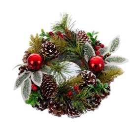 Couronne de Noël Rouge Vert Multicouleur Plastique Foam Ananas 22 x 22 cm de BigBuy Christmas, Noël - Réf : S8803856, Prix : ...