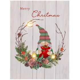 Cuadro Navidad Multicolor Madera Lienzo 30 x 40 x 1,8 cm de BigBuy Christmas, Navidad - Ref: S8803877, Precio: 12,68 €, Descu...