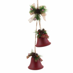 Décorations de Noël Rouge Multicouleur Métal Plastique Fibre Cloches 14 x 9 x 47 cm de BigBuy Christmas, Noël - Réf : S880391...