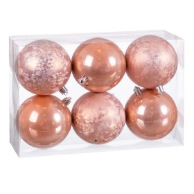 Bolas de Natal Bege Plástico 8 x 8 x 8 cm (6 Unidades) de BigBuy Christmas, Natal - Ref: S8803930, Preço: 6,05 €, Desconto: %