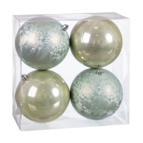 Boules de Noël Vert Plastique 10 x 10 x 10 cm (4 Unités) de BigBuy Christmas, Noël - Réf : S8803933, Prix : 7,72 €, Remise : %