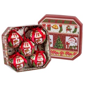 Bolas de Natal Multicolor Papel Polyfoam Pai Natal 7,5 x 7,5 x 7,5 cm (5 Unidades) de BigBuy Christmas, Natal - Ref: S8803981...