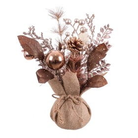 Adorno Navideño Cobre Plástico Piñas Maceta 15 x 15 x 30 cm de BigBuy Christmas, Navidad - Ref: S8804057, Precio: 14,33 €, De...