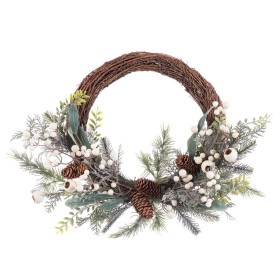 Couronne de Noël Multicouleur Naturel Rotin Plastique 50 cm de BigBuy Christmas, Noël - Réf : S8804058, Prix : 32,79 €, Remis...