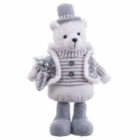 Adorno Navideño Blanco Gris Metal Tejido Oso polar 20 x 10 x 33 cm de BigBuy Christmas, Navidad - Ref: S8804080, Precio: 22,3...