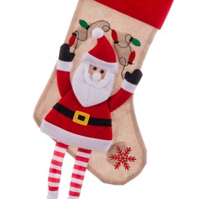 Calza di Natale Multicolore Tessuto Babbo Natale 47 x 28 x 28 cm di BigBuy Christmas, Natale - Rif: S8804106, Prezzo: 8,83 €,...