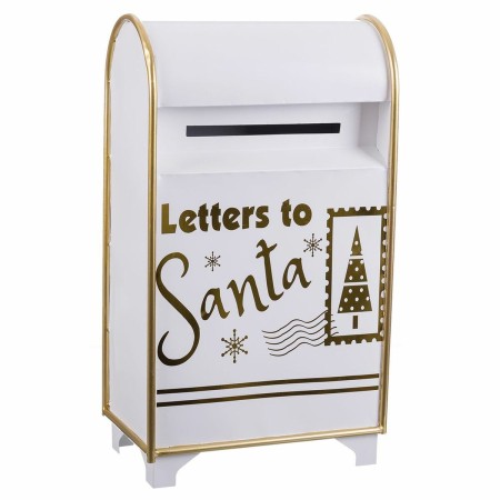 Christmas bauble White Golden Metal Letterbox 34,5 x 21,5 x 61,5 cm | Tienda24 - Global Online Shop Tienda24.eu