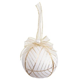 Boules de Noël Blanc Polyfoam Tissu 8 x 8 x 8 cm (4 Unités) de BigBuy Christmas, Noël - Réf : S8804146, Prix : 7,11 €, Remise...