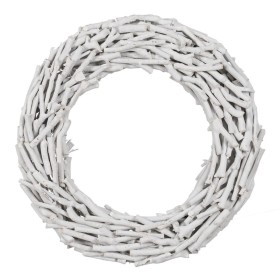 Couronne de Noël Blanc Bois de paulownia 52 x 15 x 52 cm de BigBuy Christmas, Noël - Réf : S8804205, Prix : 33,90 €, Remise : %