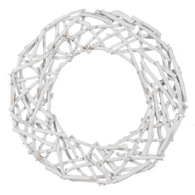 Couronne de Noël Blanc Bois de paulownia 60 x 5 x 60 cm de BigBuy Christmas, Noël - Réf : S8804206, Prix : 19,18 €, Remise : %