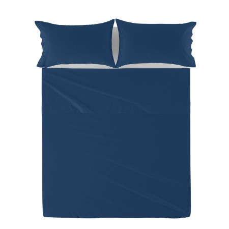 Sábana Encimera HappyFriday Basic Azul marino 180 x 270 cm | Tienda24 Tienda24.eu