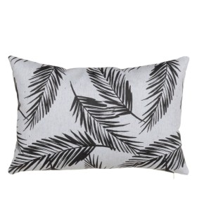 Cojín Poliéster Algodón Blanco Negro Hojas 45 x 30 cm de BigBuy Home, Cojines - Ref: S8804330, Precio: 10,21 €, Descuento: %