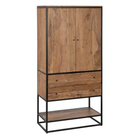 Cupboard LENNOX Black Natural 90 x 45 x 190 cm by BigBuy Home, Sideboards - Ref: S8804369, Price: 798,37 €, Discount: %