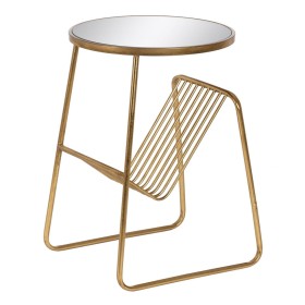 Mesa de Apoio Pequena Dourado Ferro Espelho 48,5 x 43,5 x 66 cm de BigBuy Home, Jogos de móveis - Ref: S8804372, Preço: 126,0...