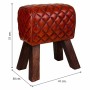 Hocker Alexandra House Living Braun Leder Mango-Holz 51 x 30 x 41 cm | Tienda24 - Global Online Shop Tienda24.eu