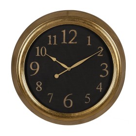 Horloge Murale Noir Doré PVC Verre Fer Bois MDF 47 x 5,5 x 47 cm de BigBuy Home, Pendules murales - Réf : S8804378, Prix : 59...