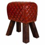 Hocker Alexandra House Living Braun Leder Mango-Holz 51 x 30 x 41 cm | Tienda24 - Global Online Shop Tienda24.eu