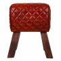 Hocker Alexandra House Living Braun Leder Mango-Holz 51 x 30 x 41 cm | Tienda24 - Global Online Shop Tienda24.eu