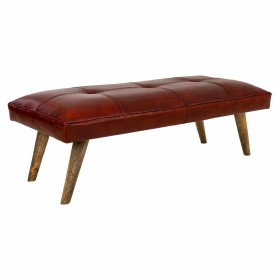 Bench Alexandra House Living Red Leather Mango wood 53 x 38 x 115 cm by Alexandra House Living, Chairs - Ref: D1631194, Price...