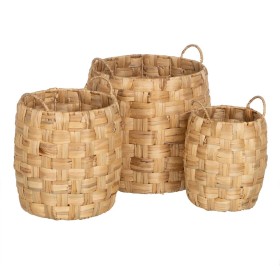 Korbsatz 42 x 42 x 48 cm Minze Naturfaser (3 Stücke) | Tienda24 - Global Online Shop Tienda24.eu