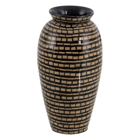 Vase Noir Beige Bambou 21 x 21 x 40 cm de BigBuy Home, Vases - Réf : S8804582, Prix : 39,08 €, Remise : %